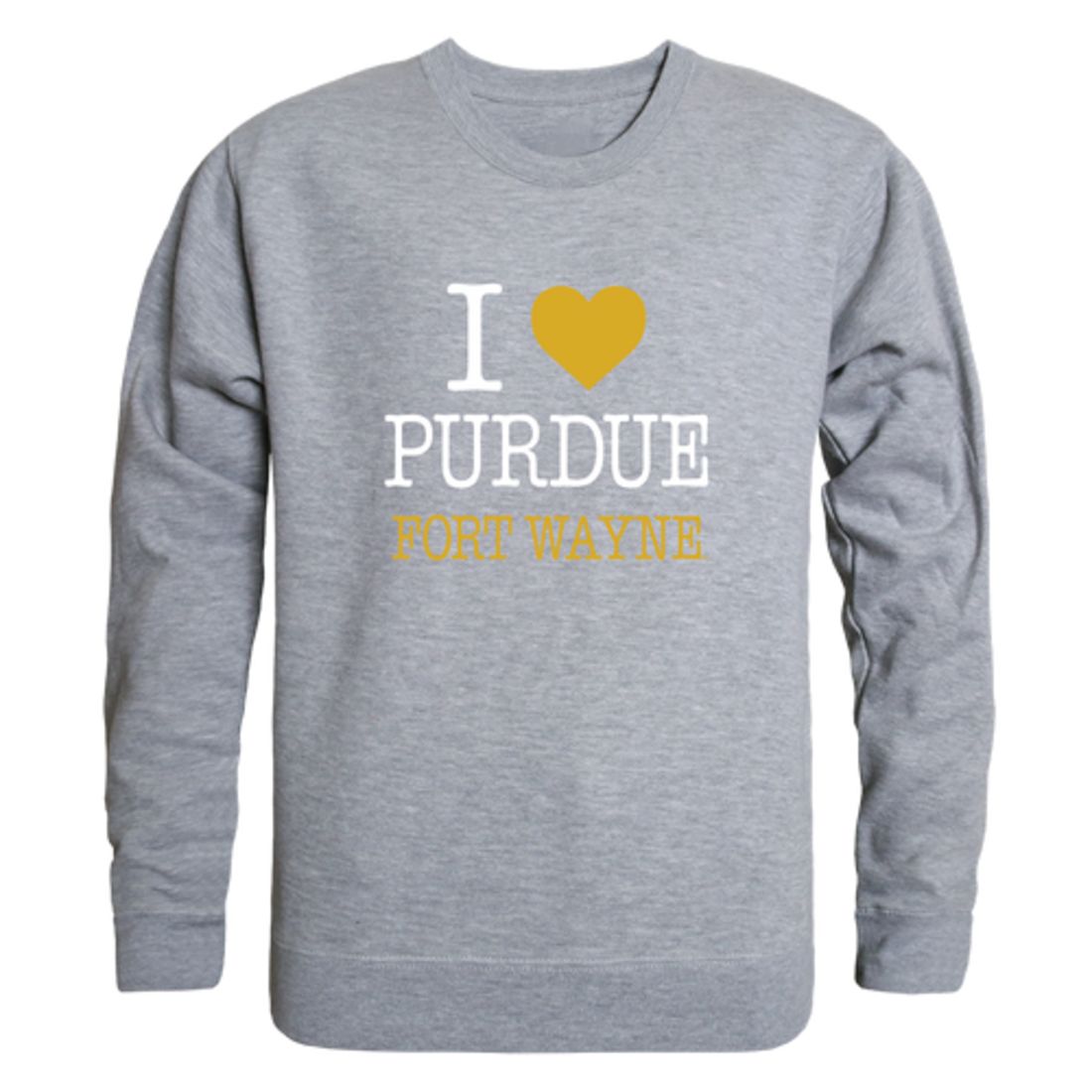 I Love Purdue University Fort Wayne Mastodons Fleece Crewneck Pullover Sweatshirt
