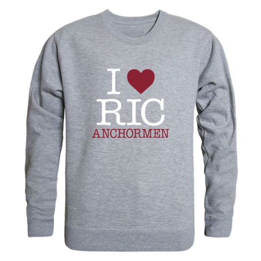 I Love Rhode Island College Anchormen Fleece Crewneck Pullover Sweatshirt