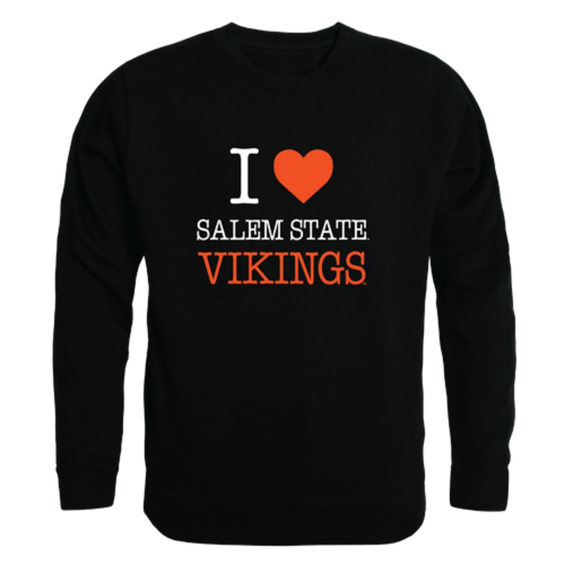I Love Salem State University Vikings Fleece Crewneck Pullover Sweatshirt
