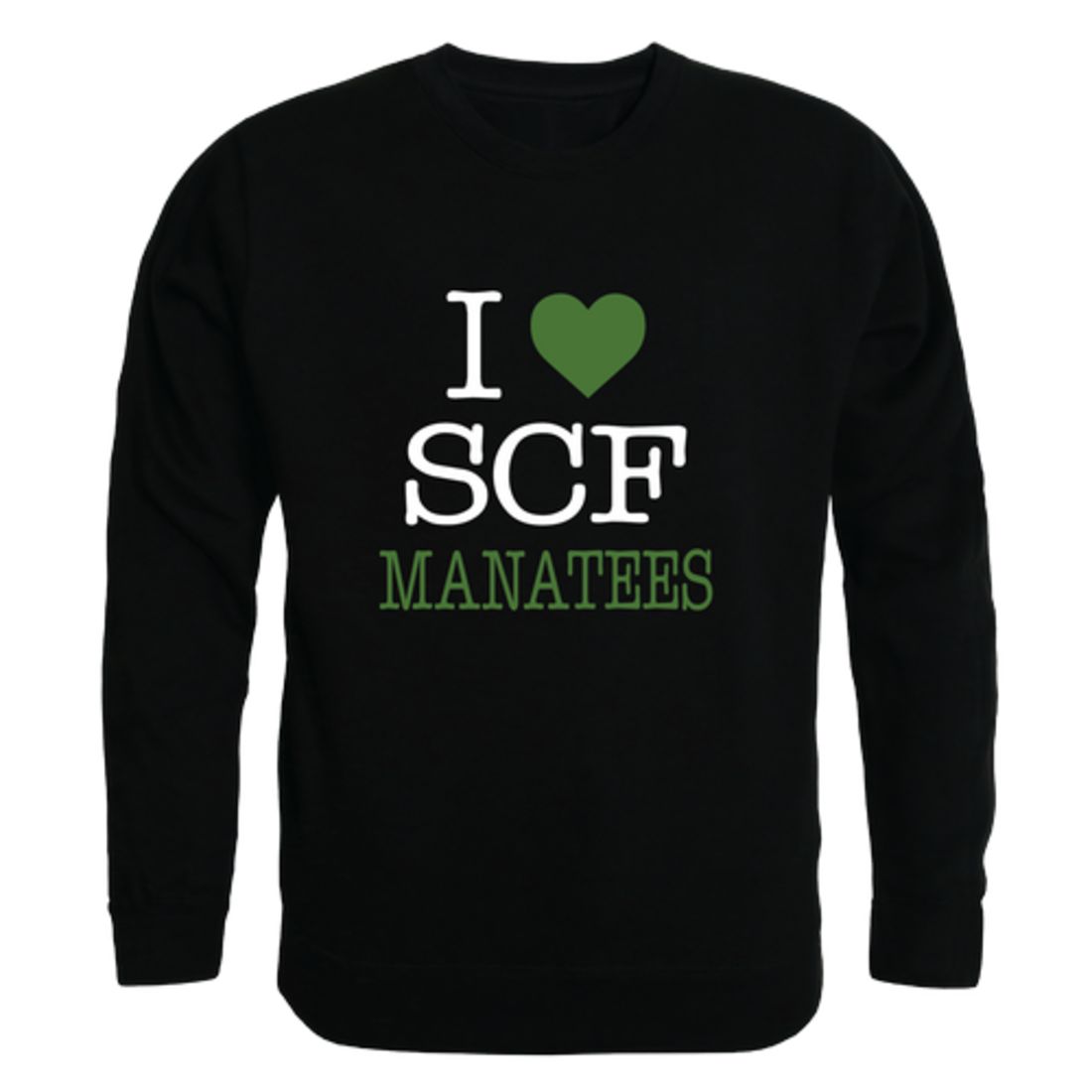 I Love State College of Florida Manatees Fleece Crewneck Pullover Sweatshirt