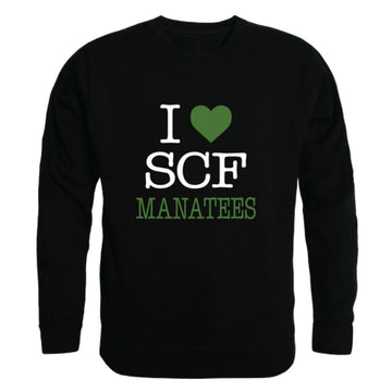 I Love State College of Florida Manatees Fleece Crewneck Pullover Sweatshirt