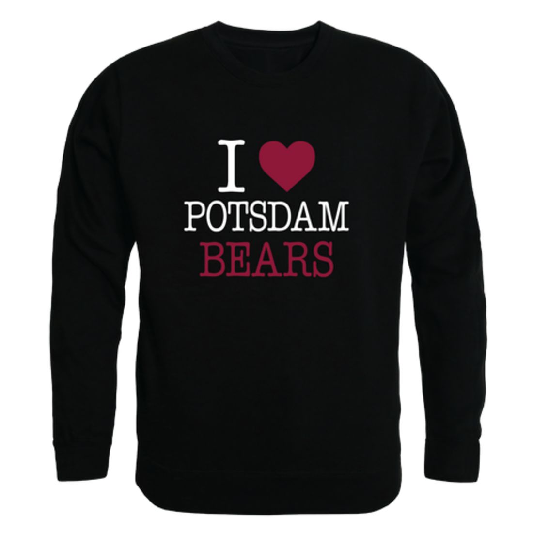 I Love State University of New York at Potsdam Bears Fleece Crewneck Pullover Sweatshirt