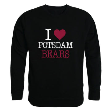 I Love State University of New York at Potsdam Bears Fleece Crewneck Pullover Sweatshirt
