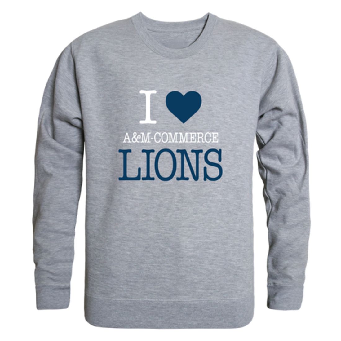 I Love Texas A&M University-Commerce Lions Fleece Crewneck Pullover Sweatshirt