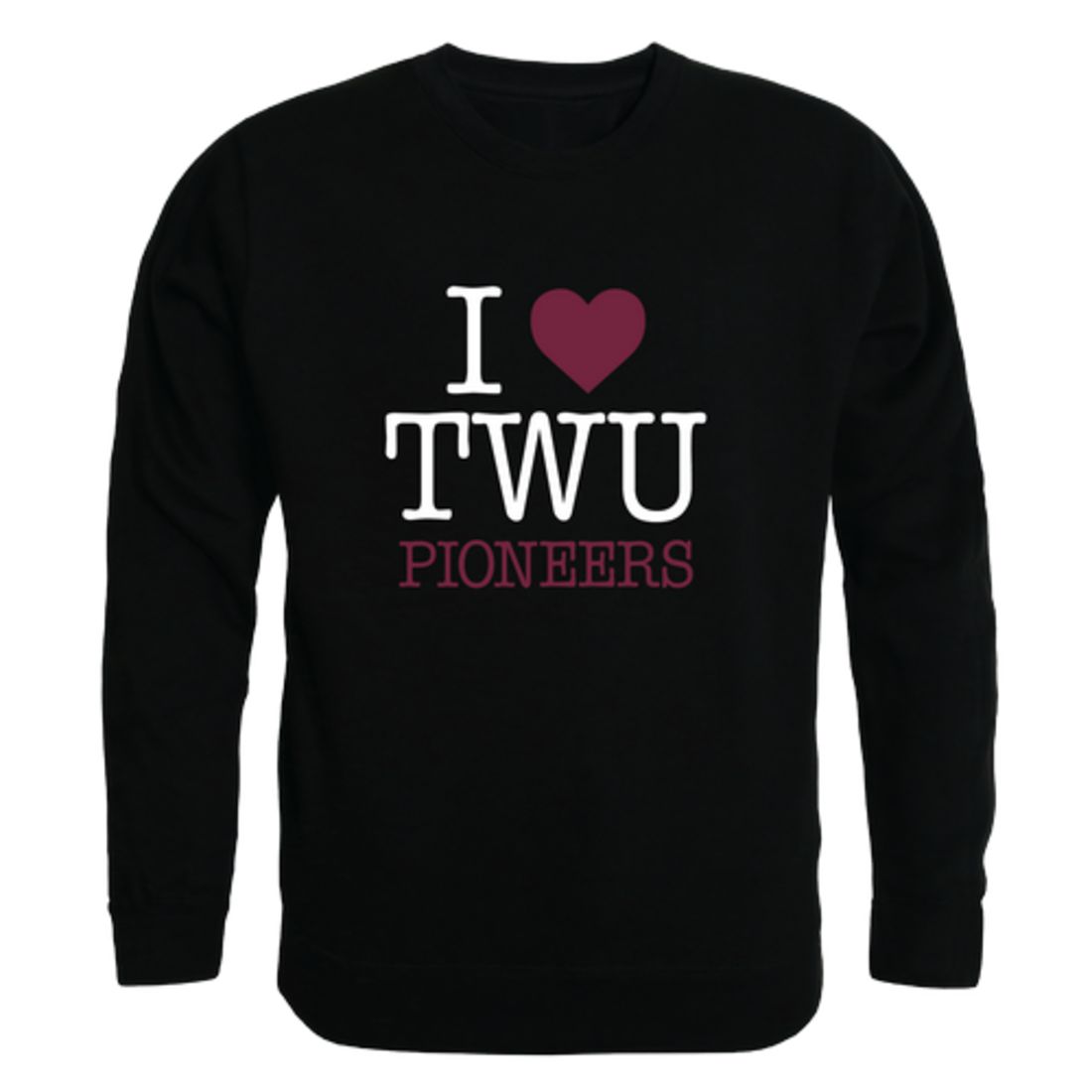 I Love Texas Woman's University Pioneers Fleece Crewneck Pullover Sweatshirt