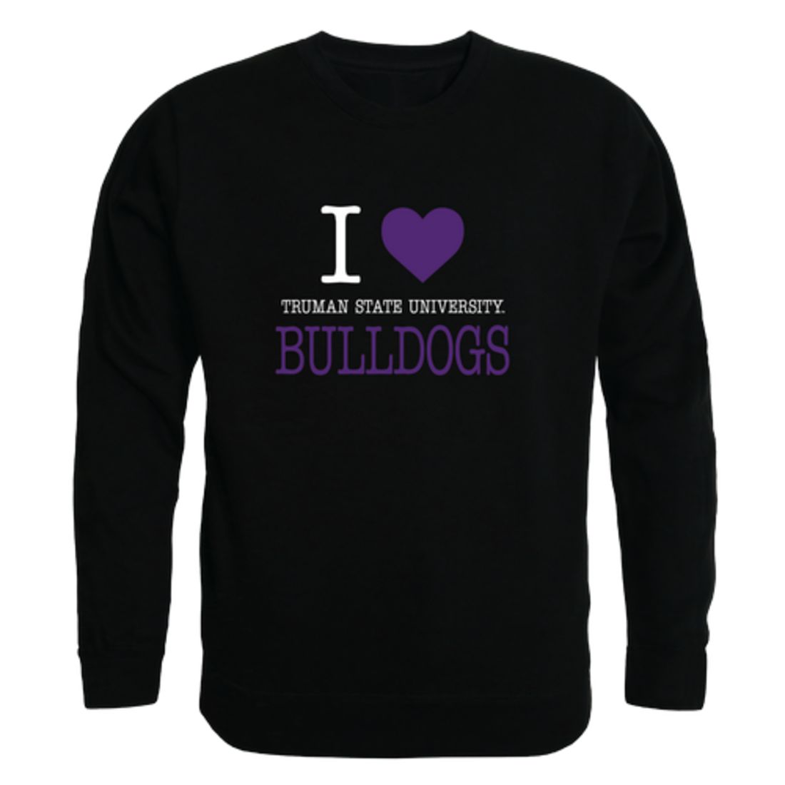 I Love Truman State University Bulldogs Fleece Crewneck Pullover Sweatshirt
