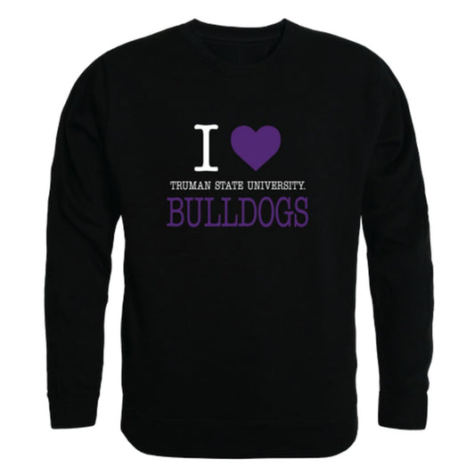 I Love Truman State University Bulldogs Fleece Crewneck Pullover Sweatshirt