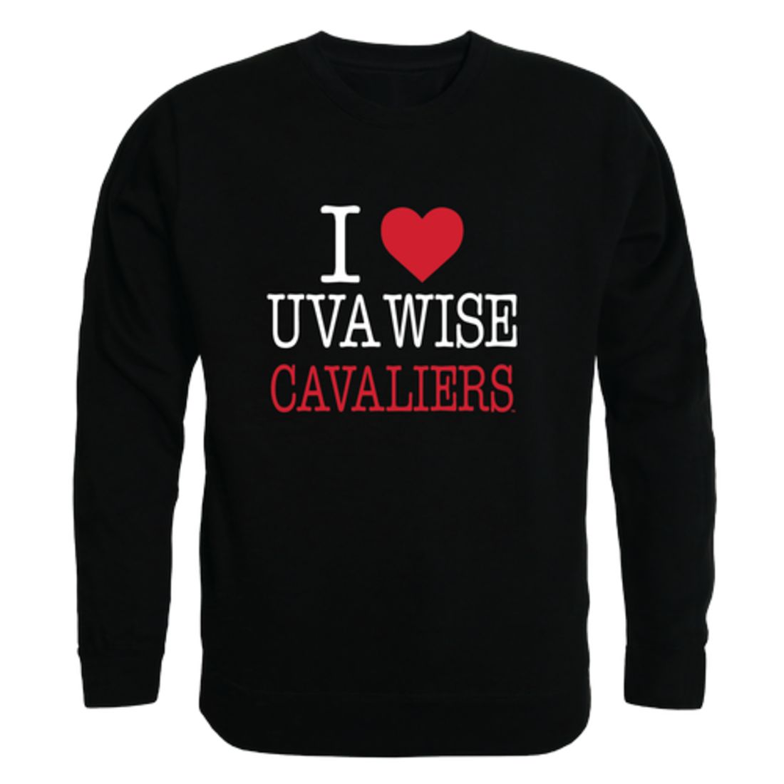 I Love University of Virginia's College at Wise Cavaliers Fleece Crewneck Pullover Sweatshirt
