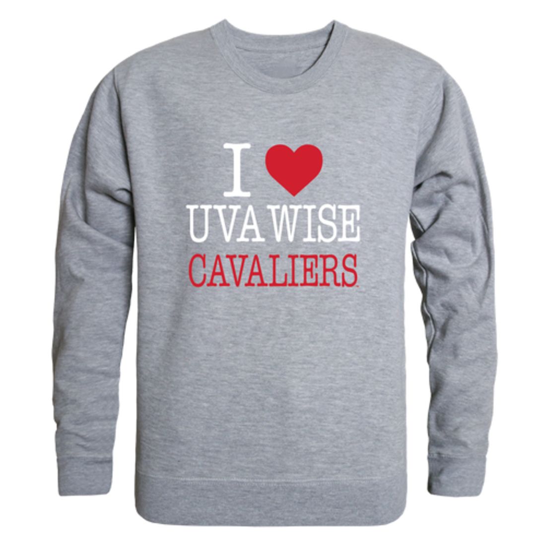 I Love University of Virginia's College at Wise Cavaliers Fleece Crewneck Pullover Sweatshirt