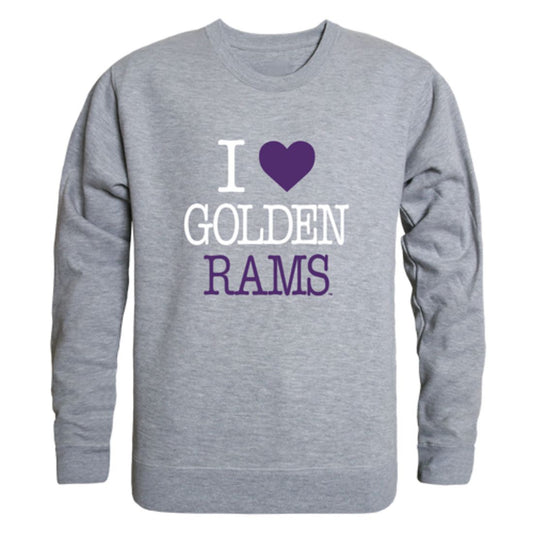 I Love West Chester University Rams Fleece Crewneck Pullover Sweatshirt