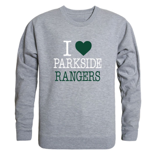 I Love University of Wisconsin-Parkside Rangers Fleece Crewneck Pullover Sweatshirt