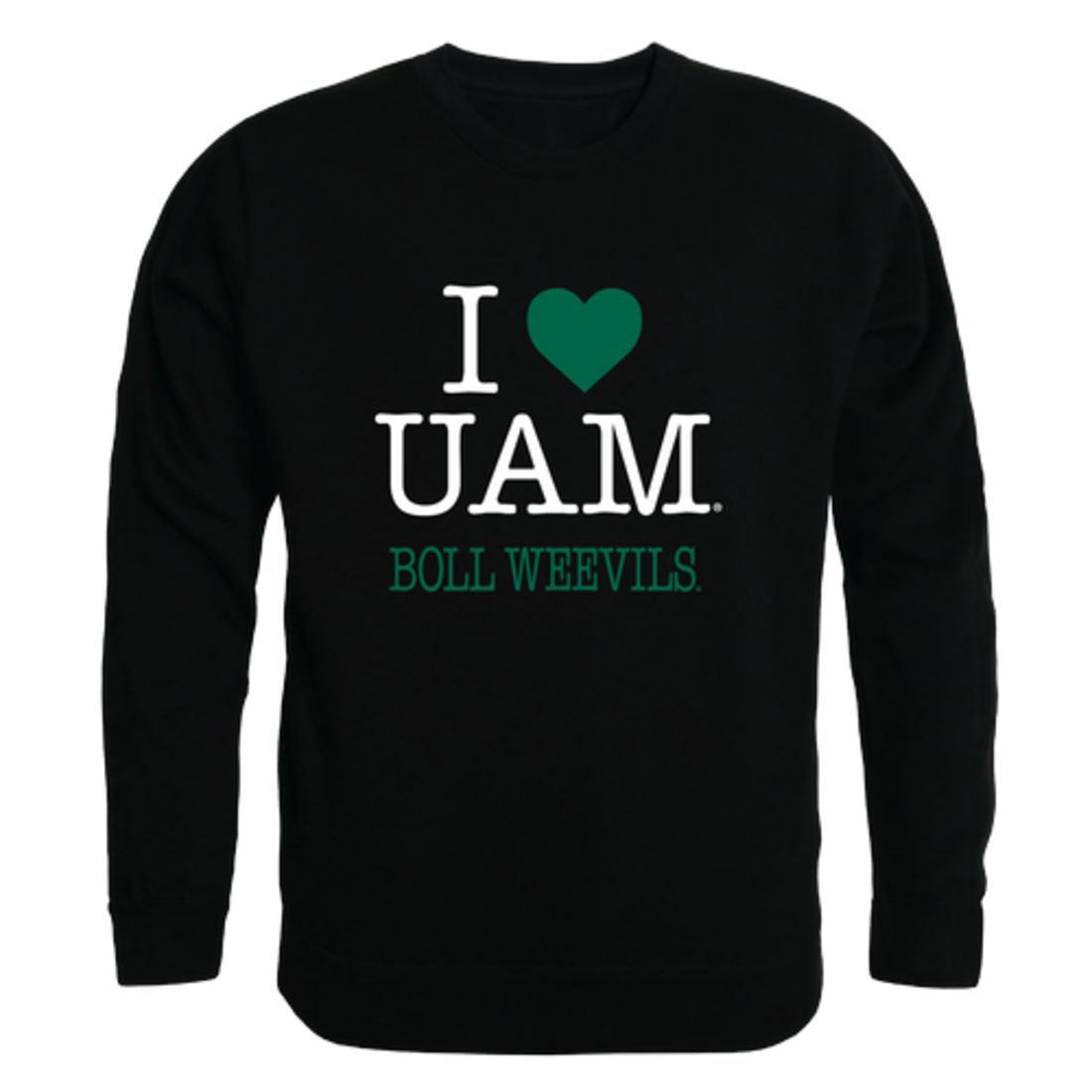 I Love University of Arkansas at Monticello Boll Weevils & Cotton Blossoms Fleece Crewneck Pullover Sweatshirt