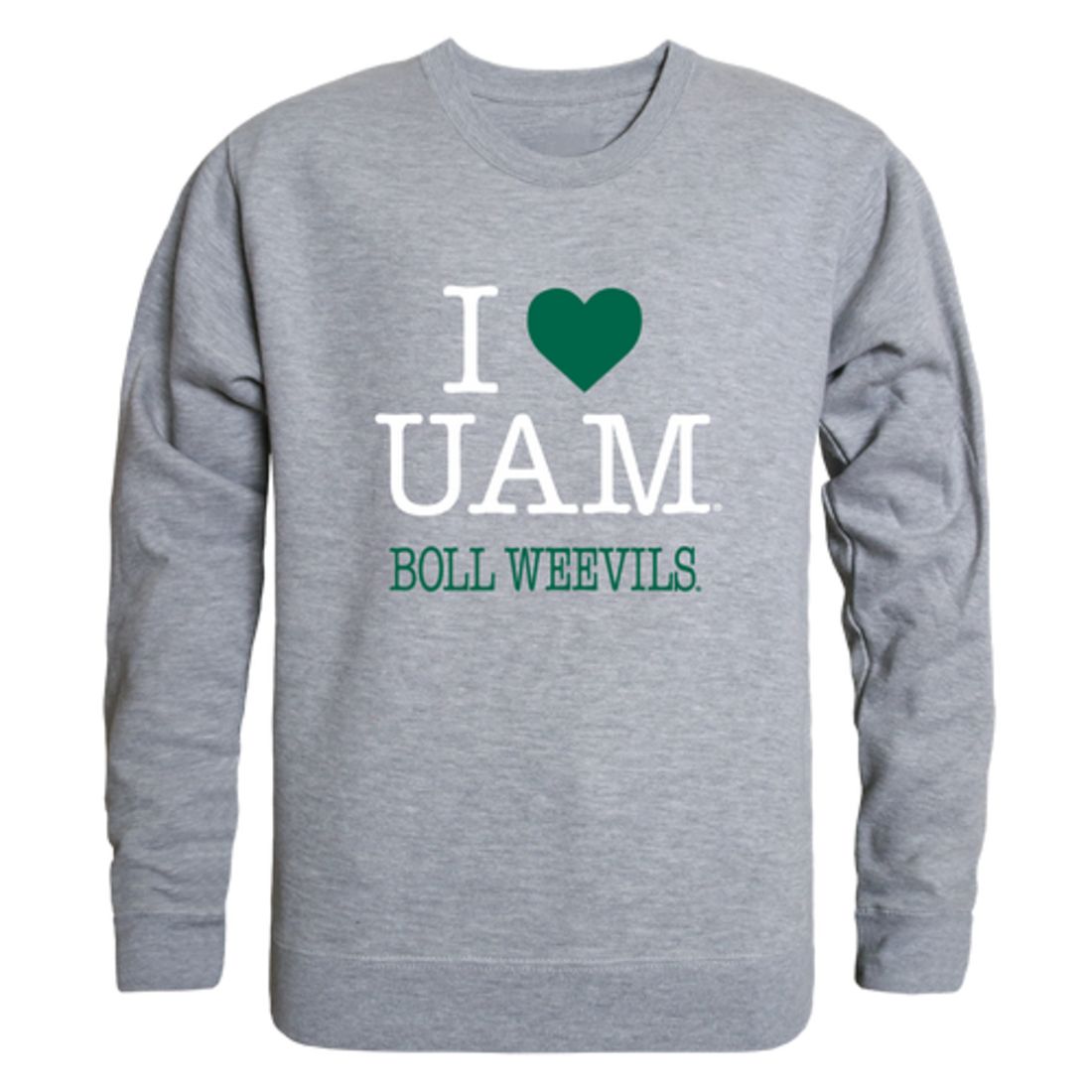 I Love University of Arkansas at Monticello Boll Weevils & Cotton Blossoms Fleece Crewneck Pullover Sweatshirt