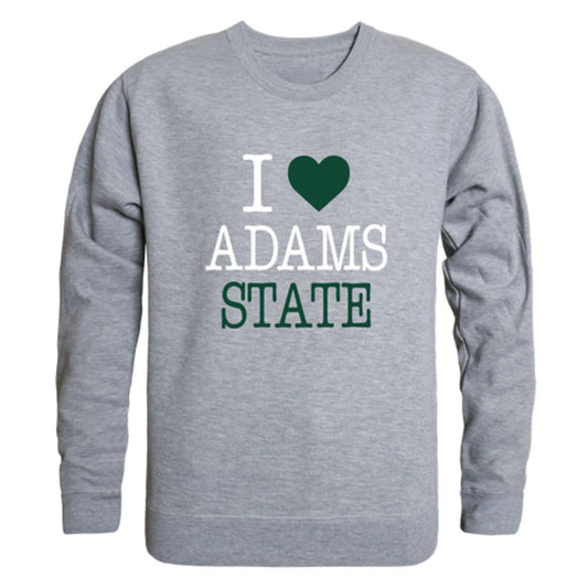 I Love Adams State University Grizzlies Fleece Crewneck Pullover Sweatshirt