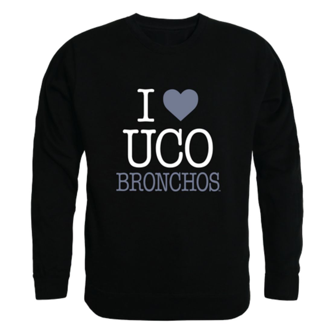 I Love University of Central Oklahoma Bronchos Fleece Crewneck Pullover Sweatshirt