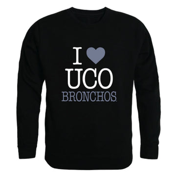 I Love University of Central Oklahoma Bronchos Fleece Crewneck Pullover Sweatshirt