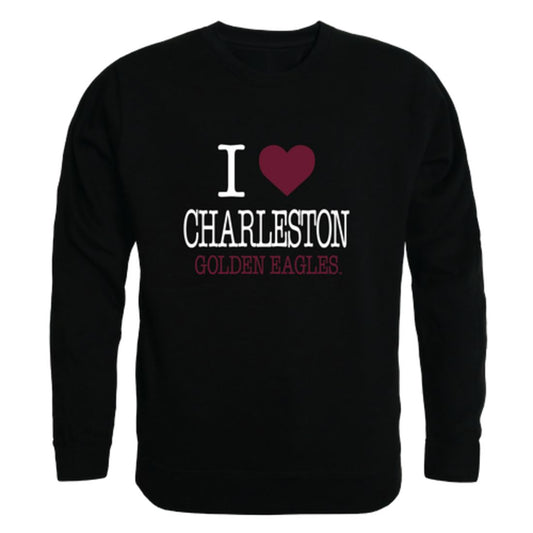 I Love University of Charleston Golden Eagles Fleece Crewneck Pullover Sweatshirt