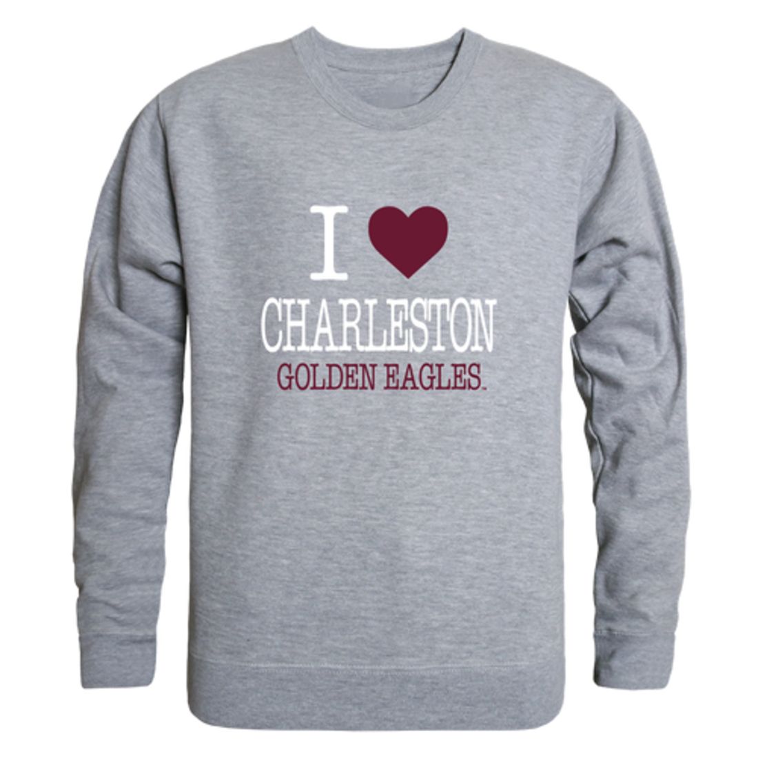 I Love University of Charleston Golden Eagles Fleece Crewneck Pullover Sweatshirt