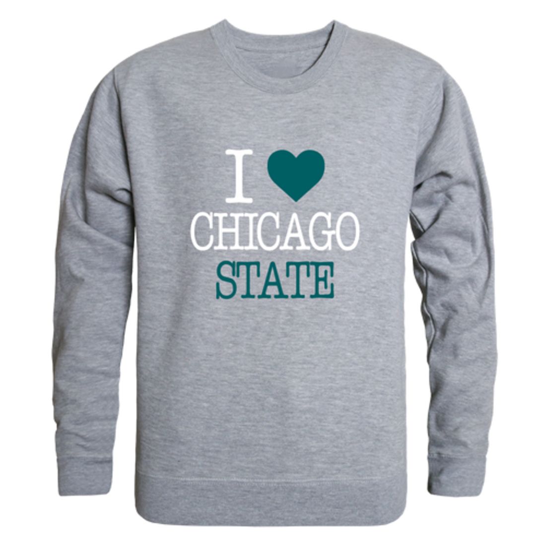 I Love Chicago State University Cougars Fleece Crewneck Pullover Sweatshirt