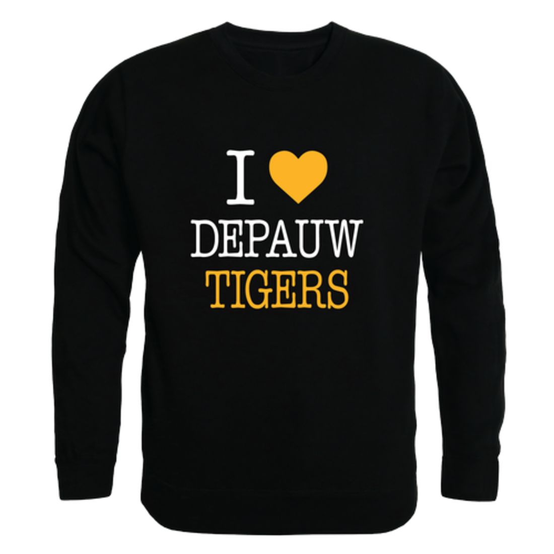 I Love DePauw University Tigers Fleece Crewneck Pullover Sweatshirt
