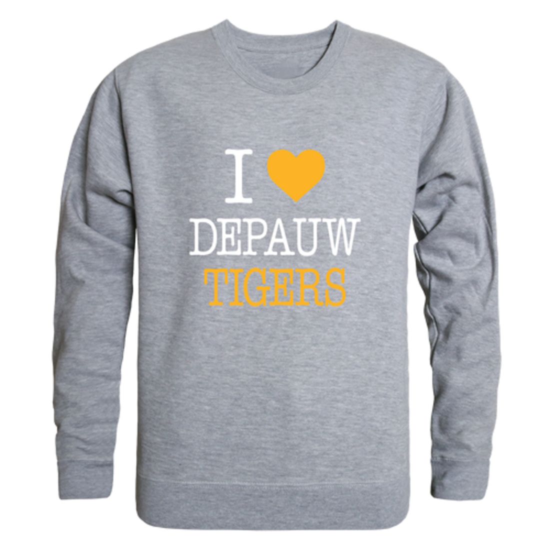 I Love DePauw University Tigers Fleece Crewneck Pullover Sweatshirt