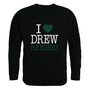 I Love Drew University Rangers Fleece Crewneck Pullover Sweatshirt