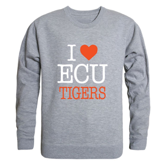 I Love East Central University Tigers Fleece Crewneck Pullover Sweatshirt