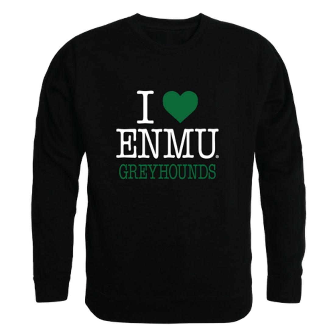 I Love Eastern New Mexico University Greyhounds Fleece Crewneck Pullover Sweatshirt