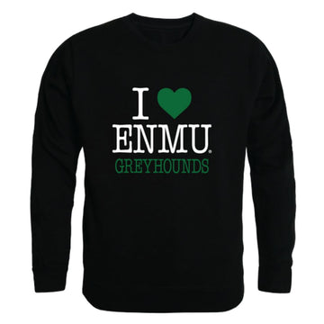 I Love Eastern New Mexico University Greyhounds Fleece Crewneck Pullover Sweatshirt