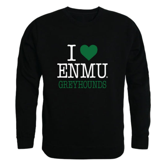 I Love Eastern New Mexico University Greyhounds Fleece Crewneck Pullover Sweatshirt