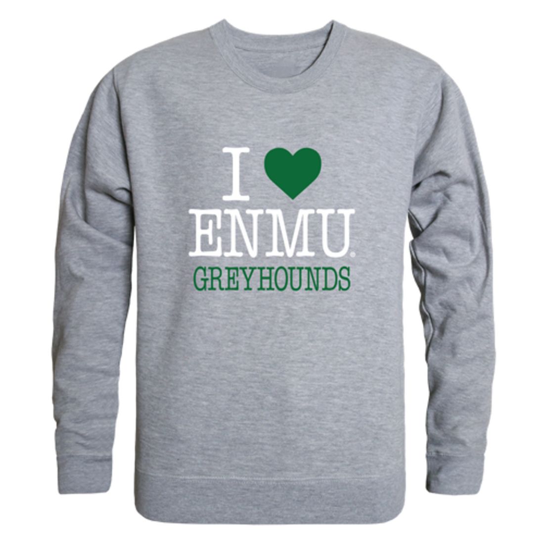 I Love Eastern New Mexico University Greyhounds Fleece Crewneck Pullover Sweatshirt