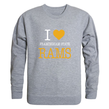 I Love Framingham State University Rams Fleece Crewneck Pullover Sweatshirt