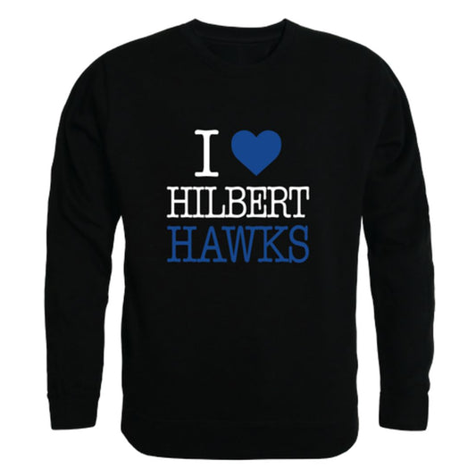 I Love Hilbert College Hawks Fleece Crewneck Pullover Sweatshirt