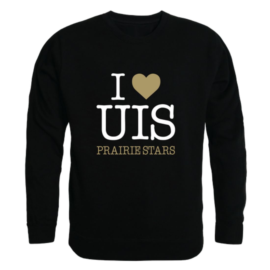 I Love University of Illinois Springfield Prairie Stars Fleece Crewneck Pullover Sweatshirt