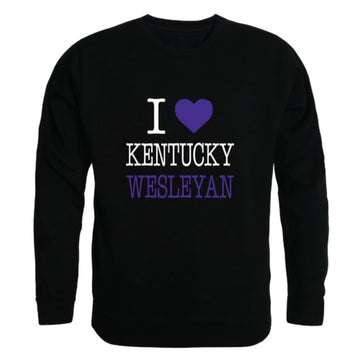 I Love Kentucky Wesleyan College Panthers Fleece Crewneck Pullover Sweatshirt