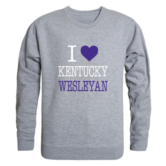 I Love Kentucky Wesleyan College Panthers Fleece Crewneck Pullover Sweatshirt