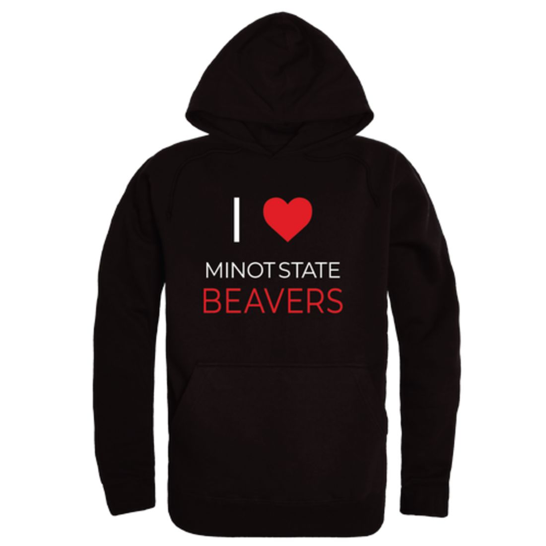 I Love Minot State University Beavers Fleece Hoodie Sweatshirts