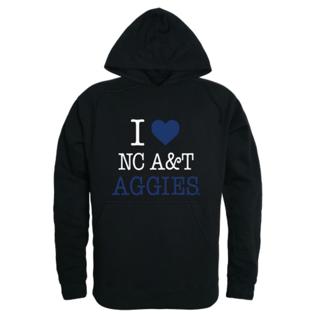 I Love North Carolina A&T State University Aggies Fleece Hoodie Sweatshirts