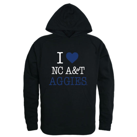 I Love North Carolina A&T State University Aggies Fleece Hoodie Sweatshirts