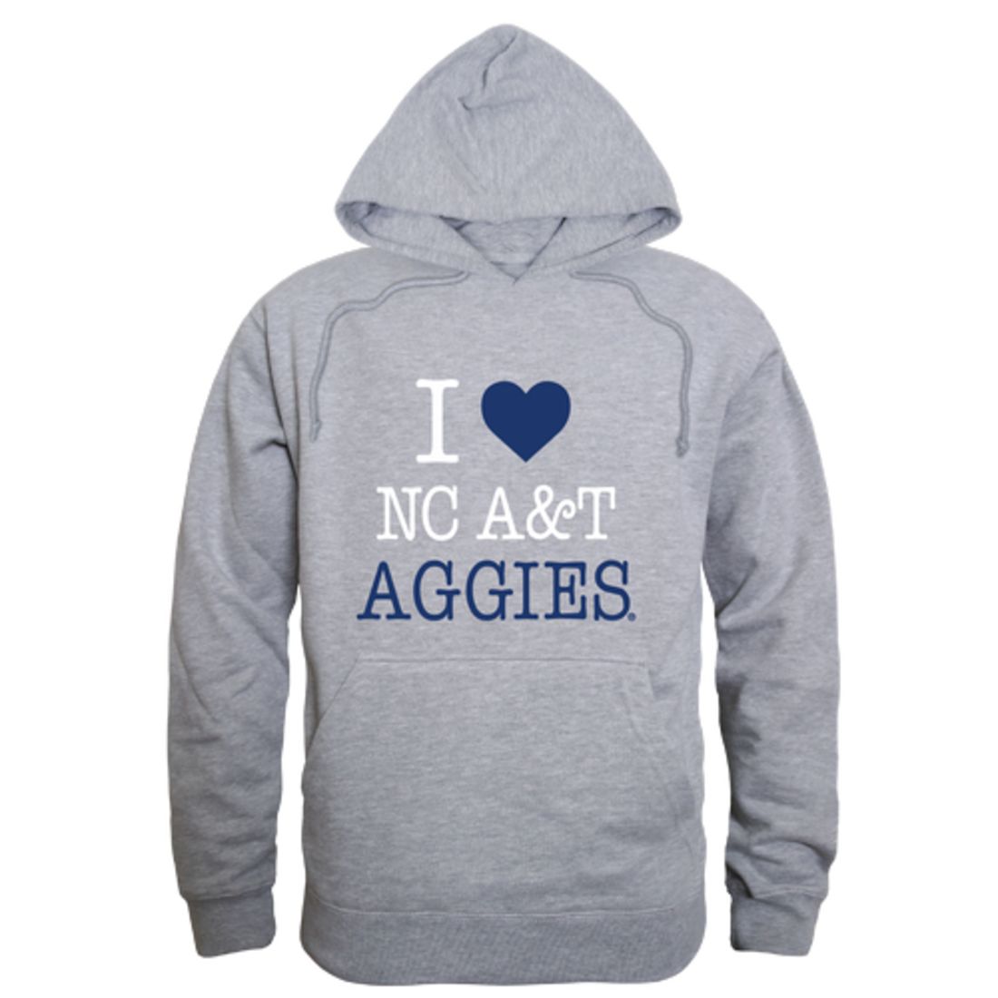 I Love North Carolina A&T State University Aggies Fleece Hoodie Sweatshirts