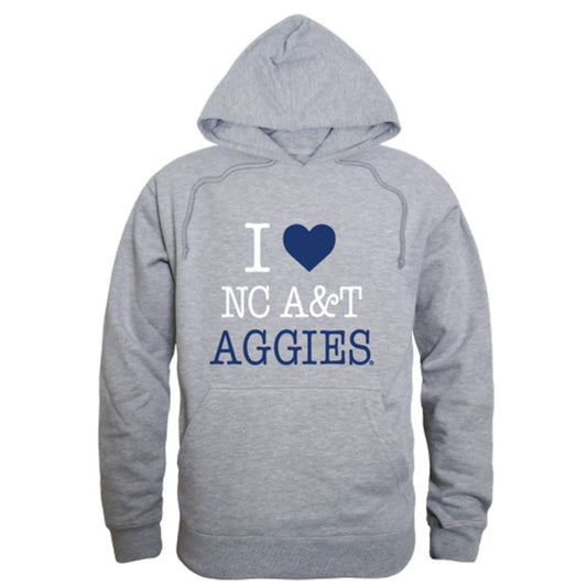 I Love North Carolina A&T State University Aggies Fleece Hoodie Sweatshirts