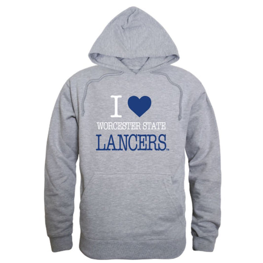 I Love Worcester State University Lancers Fleece Hoodie Sweatshirts
