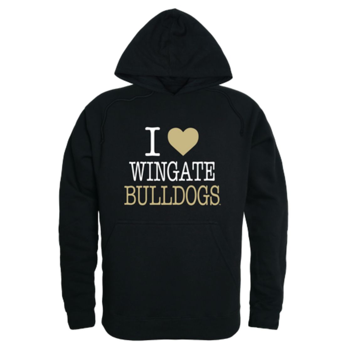 I Love Wingate University Bulldogs Fleece Hoodie Sweatshirts