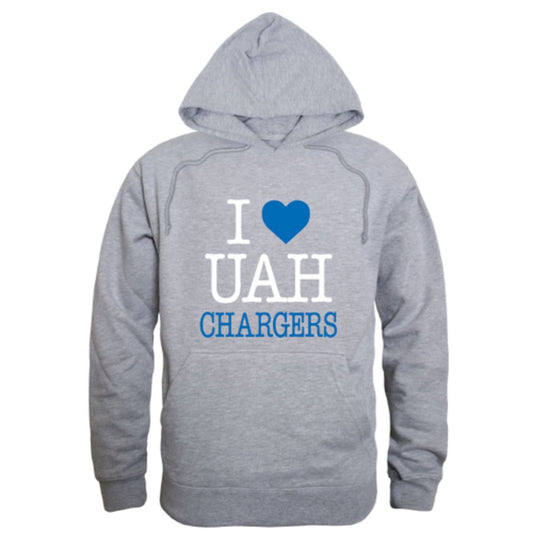 I Love The University of Alabama in Huntsville Chargers Fleece Hoodie Sweatshirts