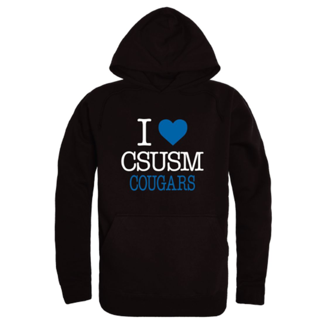 I Love California State University San Marcos Cougars Fleece Hoodie Sweatshirts