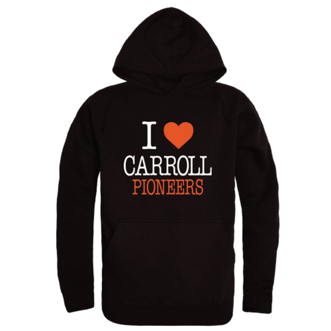 I Love Carroll University Pioneers Fleece Hoodie Sweatshirts