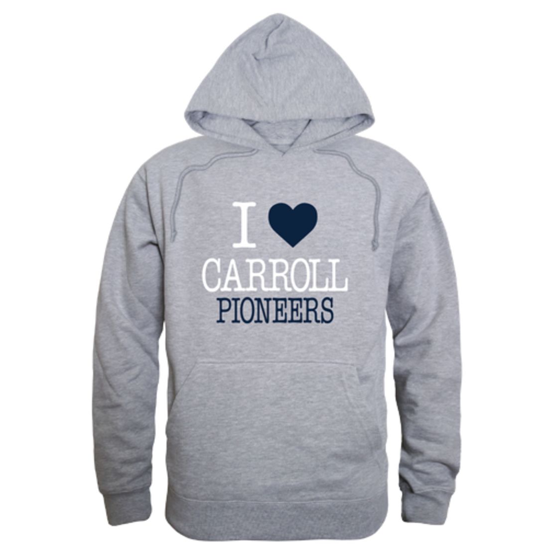 I Love Carroll University Pioneers Fleece Hoodie Sweatshirts