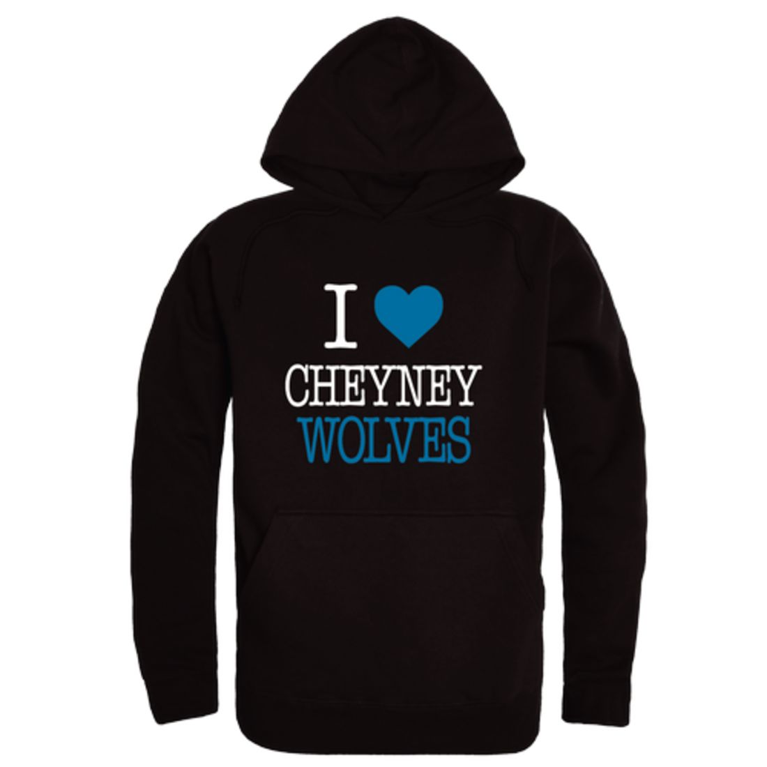 I Love Cheyney University of Pennsylvania Wolves Fleece Hoodie Sweatshirts