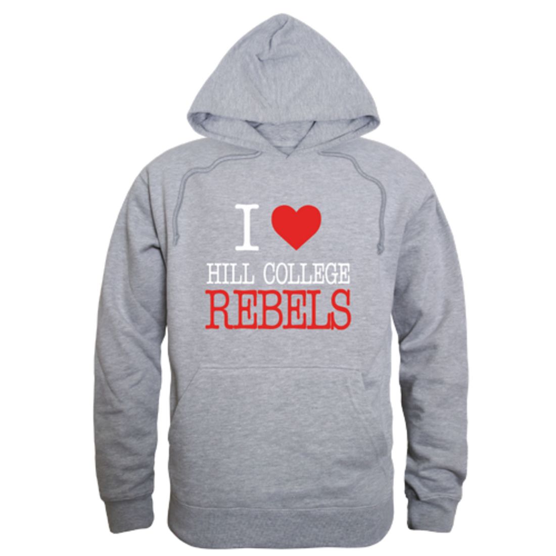 I Love Hill College Rebels Fleece Hoodie Sweatshirts