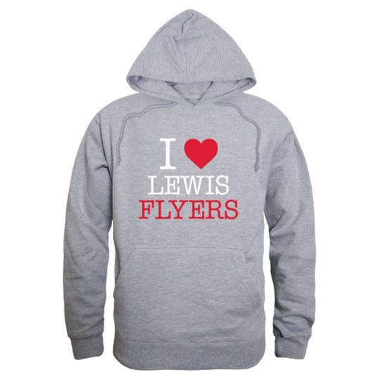 I Love Lewis University Flyers Fleece Hoodie Sweatshirts